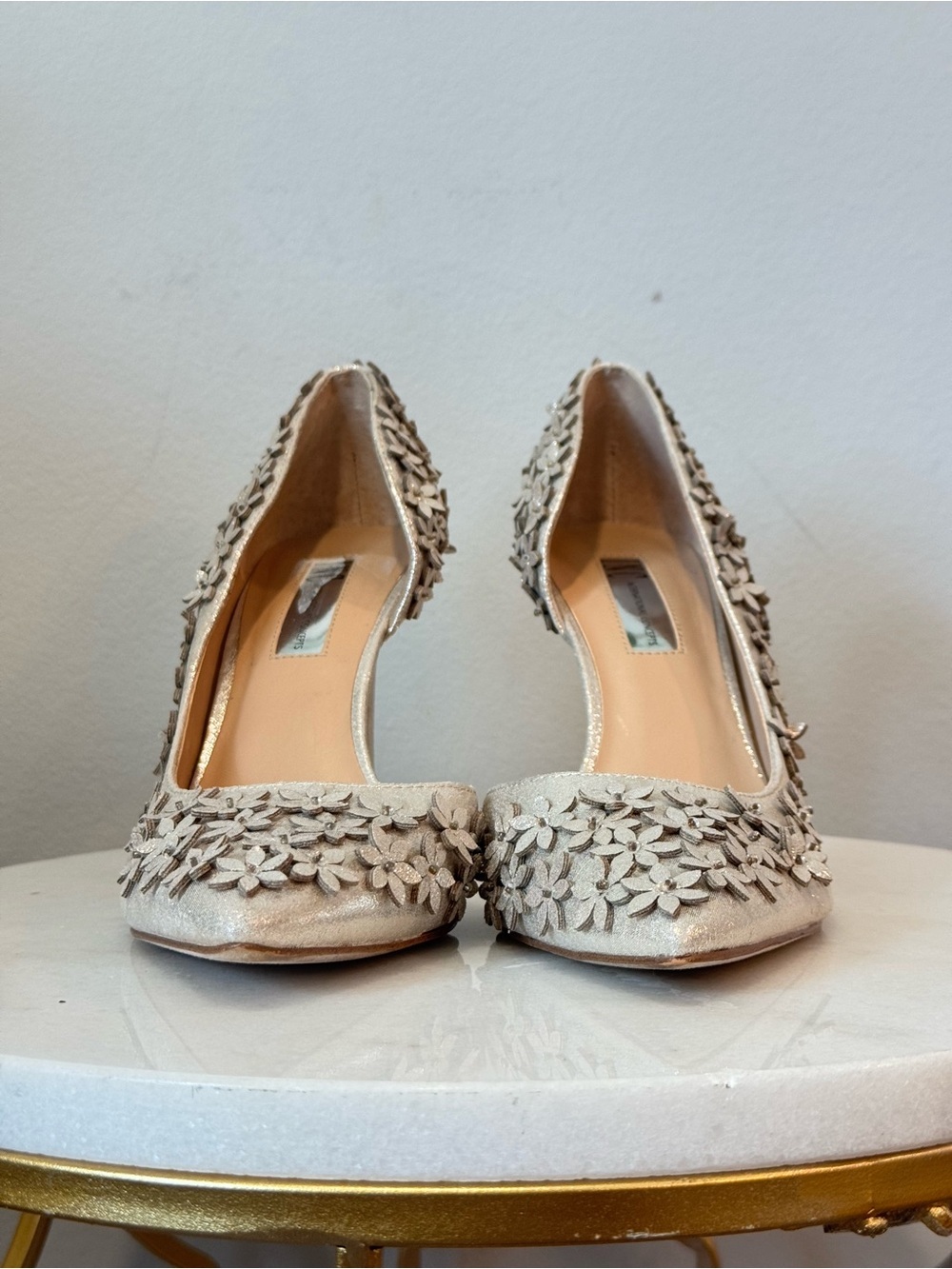 INC International Concepts Silver Floral Appliqué Pointed-Toe Heels - Picture 5 of 16